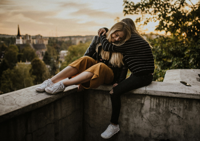 Friends celebrating outdoors